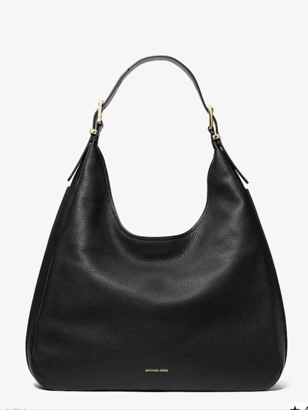 Michael Kors Joan Slouchy Black Leather Shoulder Bag